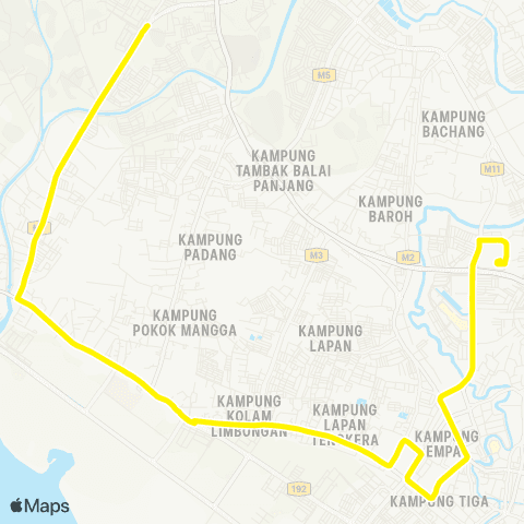 BAS.MY Melaka Melaka Sentral - Pulau Gadong map