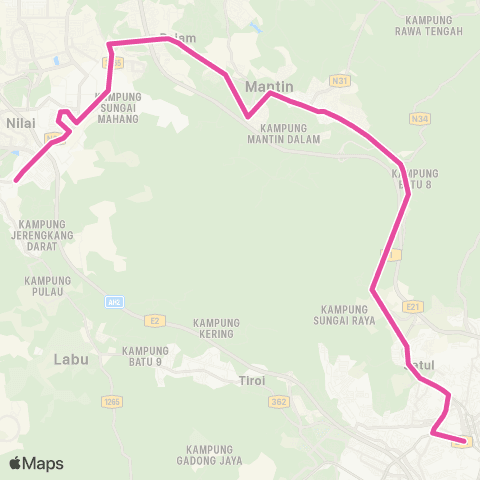 BAS.MY Seremban Terminal1 - Nilai Sentral map