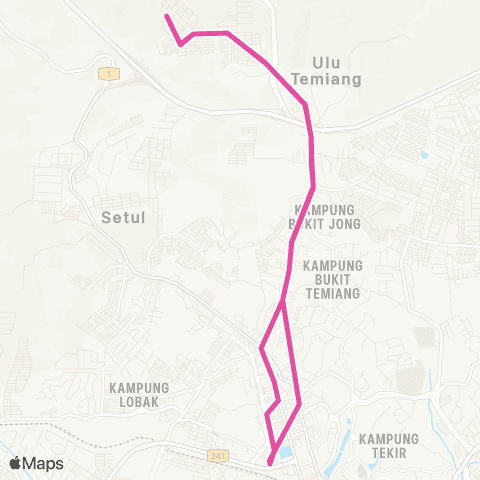 BAS.MY Seremban Terminal1 - Bukit Mutiara Loop map