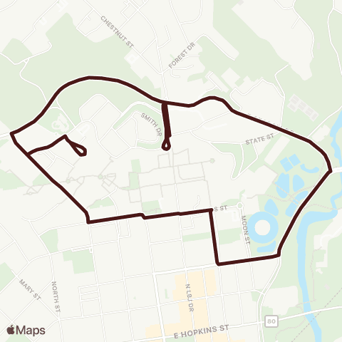 Bobcat Shuttle Campus Loop map
