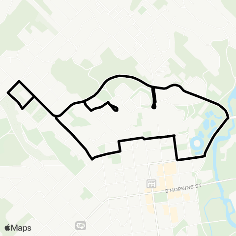Bobcat Shuttle Night Campus map