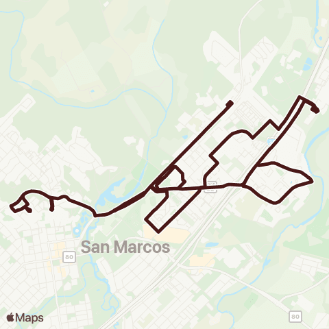 Bobcat Shuttle San Marcos North / East map