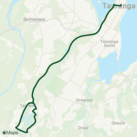 BayBus (Bay of Plenty) Tauranga Xing - The Lakes - Tauranga City map