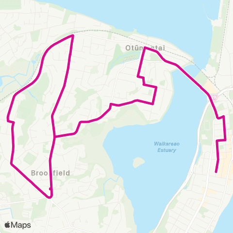 BayBus (Bay of Plenty) Otumoetai - Brookfield - Tauranga City map