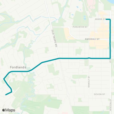 BayBus (Bay of Plenty) Westbrook - Glenholme - Rotorua CBD map