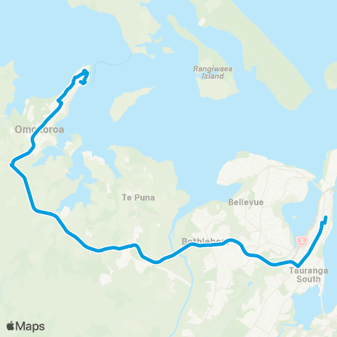 BayBus (Bay of Plenty) Omokoroa - Tauranga map