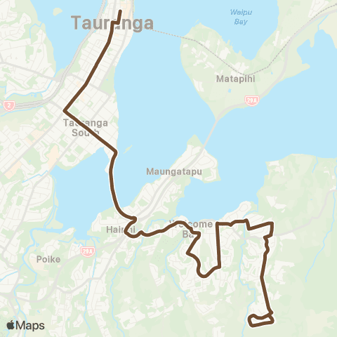 BayBus (Bay of Plenty) Welcome Bay - Tauranga City map