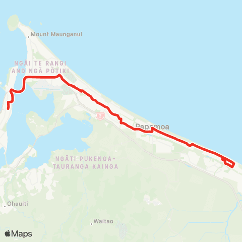 BayBus (Bay of Plenty) Papamoa - Bayfair - Tauranga City map
