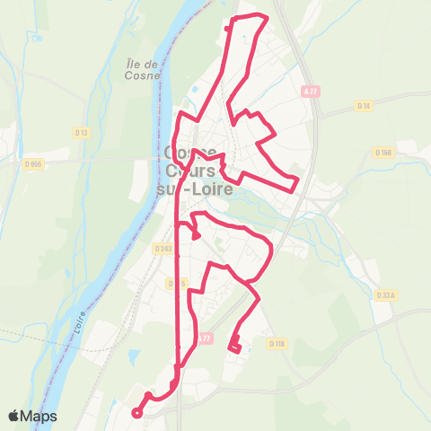 Bus Papillon Ligne Cosne Centre map