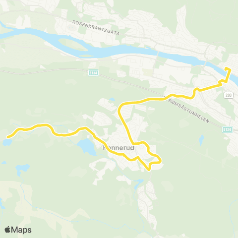 Brakar Bragernes Torg - Konnerud-Eikerdelet map