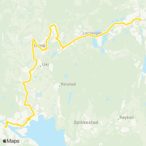 Brakar Drammen - Stoppen - Lierbyen - Asker map