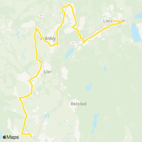 Brakar Lierskogen - Tranby - Drammen map