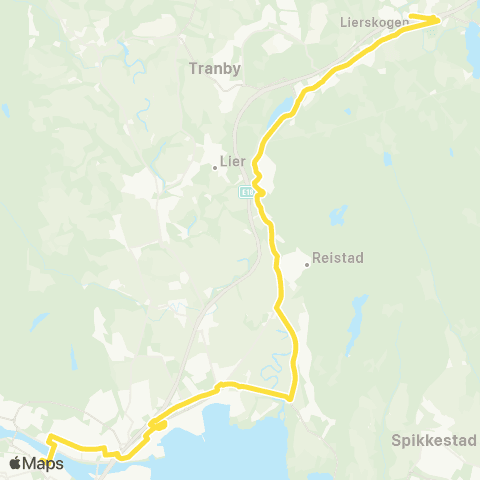 Brakar Drammen - Reistad - Lierskogen map