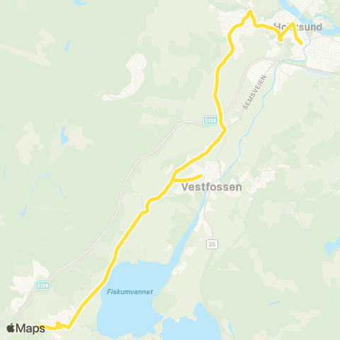 Brakar Hokksund - Røren - Sundet map