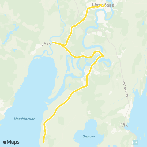 Brakar Tyrifjord-Ask-Hønefoss map