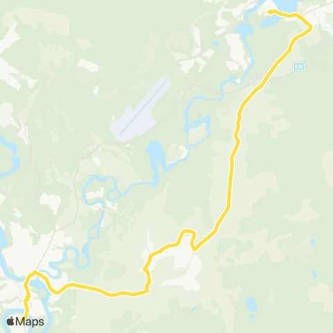 Brakar Hønefoss-Jevnaker via Haug map