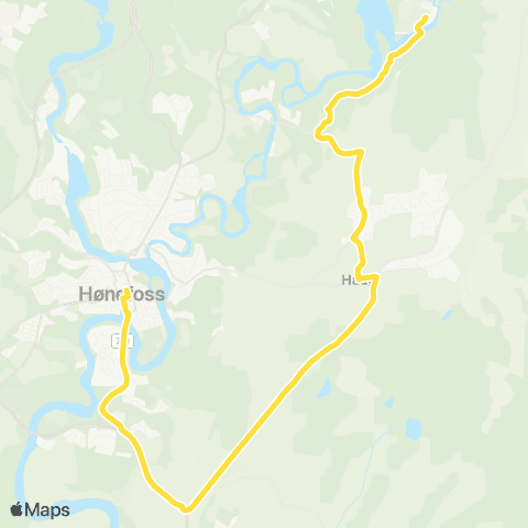 Brakar Hønefoss-Viul map