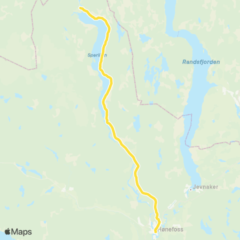 Brakar Hønefoss-Halllingby / Nes map