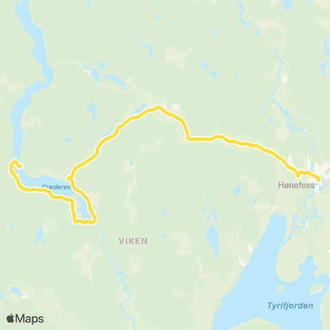 Brakar Hønefoss-Sokna / Noresund map