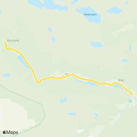 Brakar Hagafoss-Myrland-Geiteryggen map