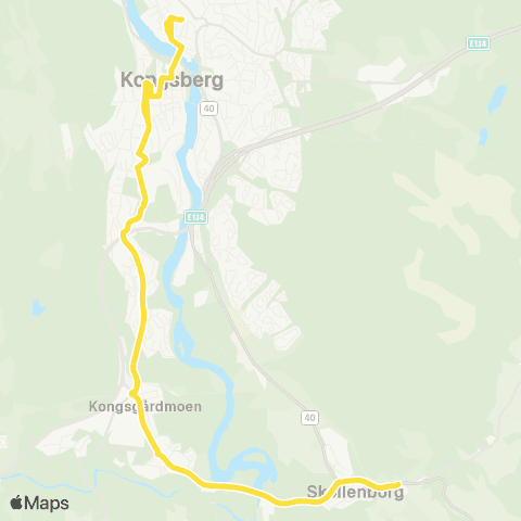 Brakar Skollenborg - Kongsberg map
