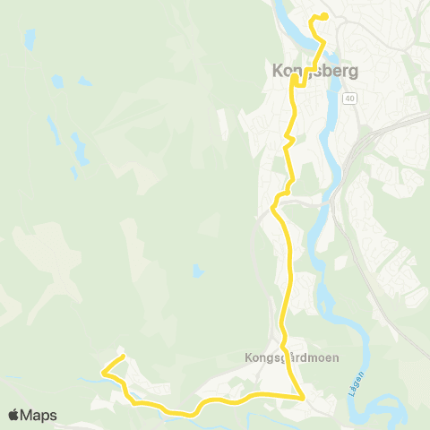 Brakar Kongsberg Knutepunkt - Saggrenda map