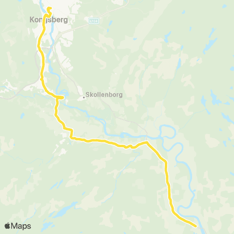 Brakar Kongsberg - Hvittingfoss map