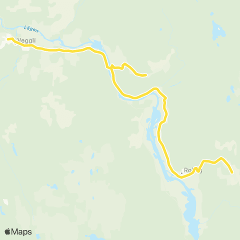 Brakar Vrågåvegen - Paradisgrende - Veggli map