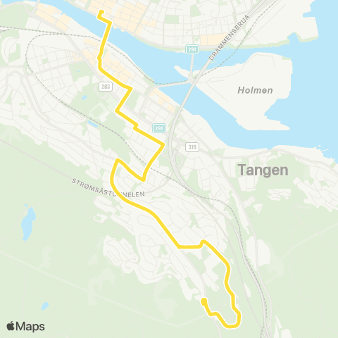 Brakar Nattbuss Fjell map