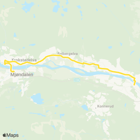 Brakar Nattbuss Mjøndalen map