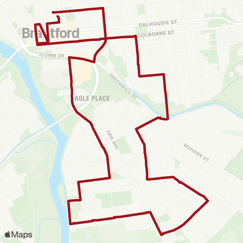Brantford Transit Eagle Place Loop map