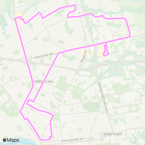 Brantford Transit – Mall Loop map