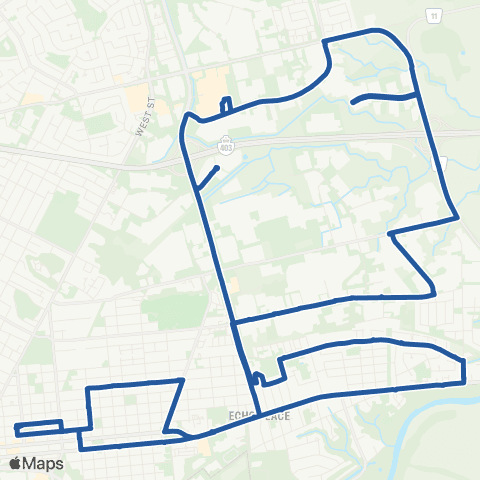 Brantford Transit – East Brantford Evening Loop map