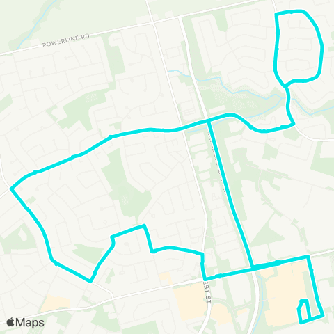Brantford Transit Banbury and Brier Loop map