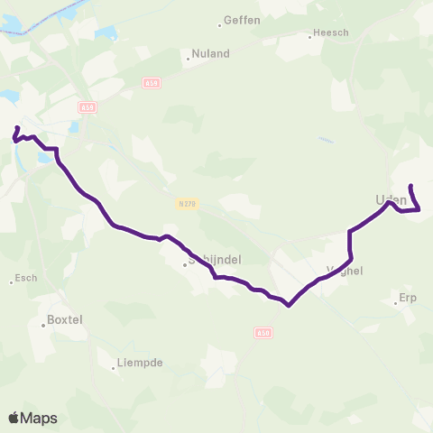 Bravo Uden - 's-Hertogenbosch map