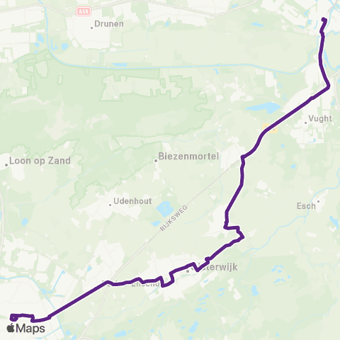 Bravo Tilburg  via Oisterwijk - 's-Hertogenbosch map