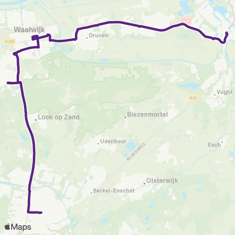 Bravo Tilburg via Waalwijk - 's-Hertogenbosch map