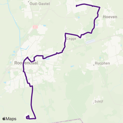 Bravo Nispen via Roosendaal - Oudenbosch map