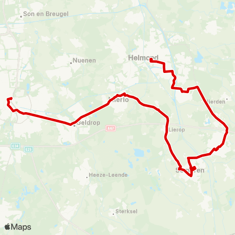 Bravo Helmond Station - Asten - Eindhoven Station map