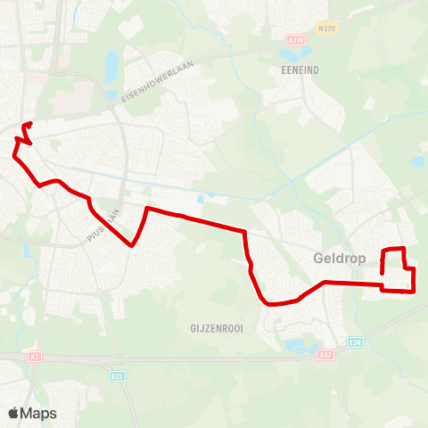 Bravo Geldrop Coevering - Eindhoven Station map