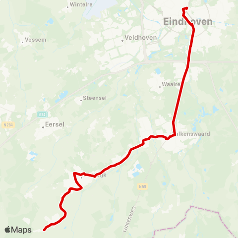 Bravo Luyksgestel - Valkenswaard - Eindhoven Station map