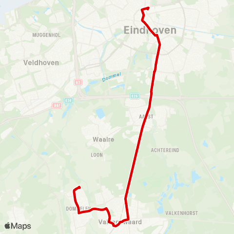 Bravo Dommelen - Valkenswaard - Eindhoven Station map