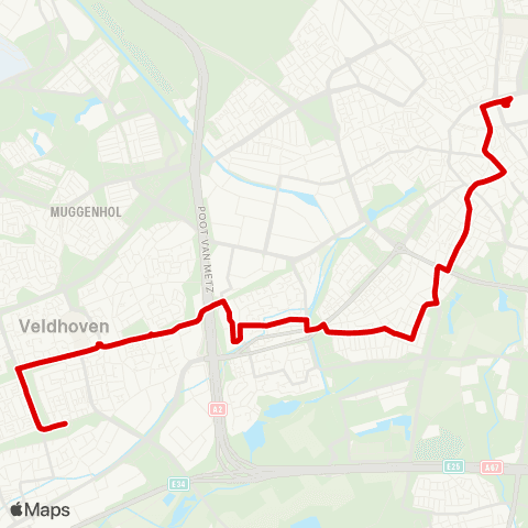 Bravo Veldhoven Abdijlaan - Eindhoven Station map