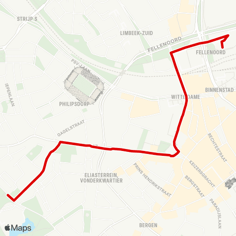 Bravo Eindhoven Station - J.Eliasweg map