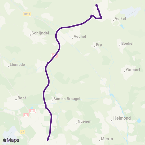 Bravo Uden - Eindhoven map