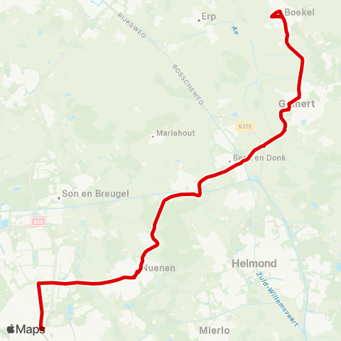 Bravo Gemert - Eindhoven Station map