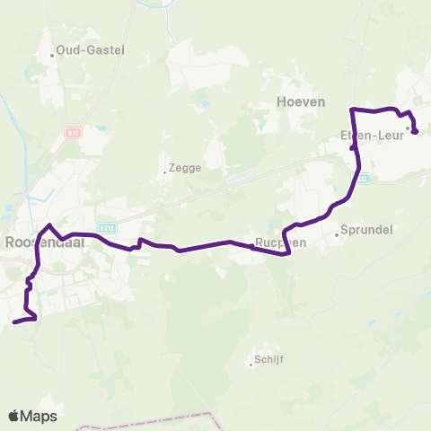 Bravo Roosendaal Tolberg via Rucphen - Etten-Leur map