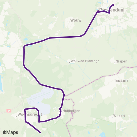 Bravo Roosendaal via Hoogerheide - Ossendrecht Postbaan map