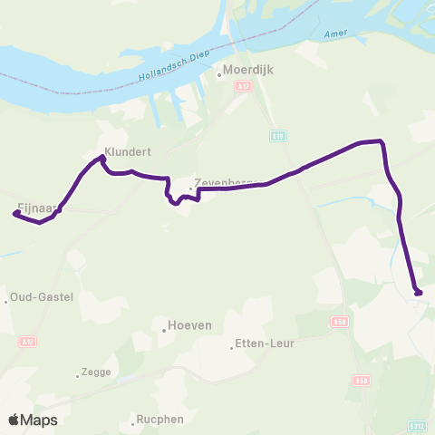 Bravo Breda via Zevenbergen - Fijnaart map