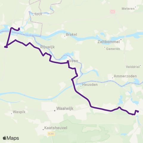 Bravo 's-Hertogenbosch via Altena - Gorinchem map